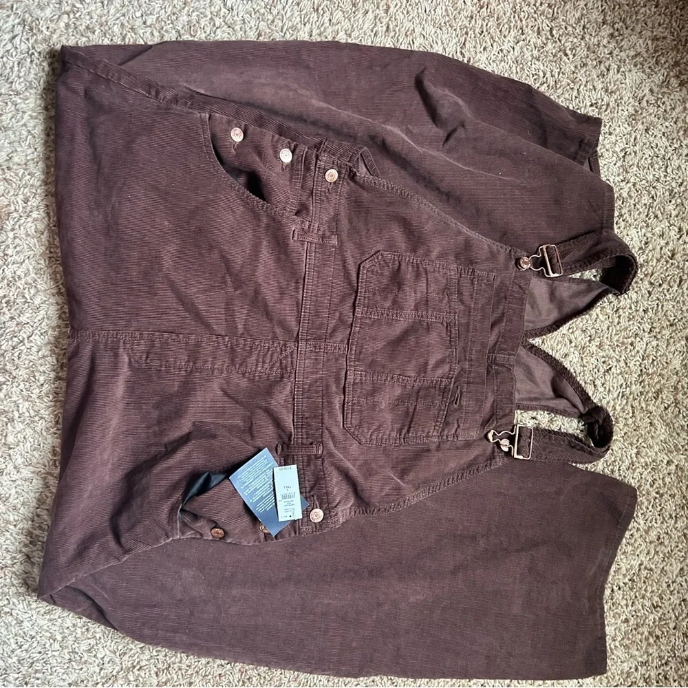 GAP Women's Brown Corduroy Overalls - Picture 2 of 3